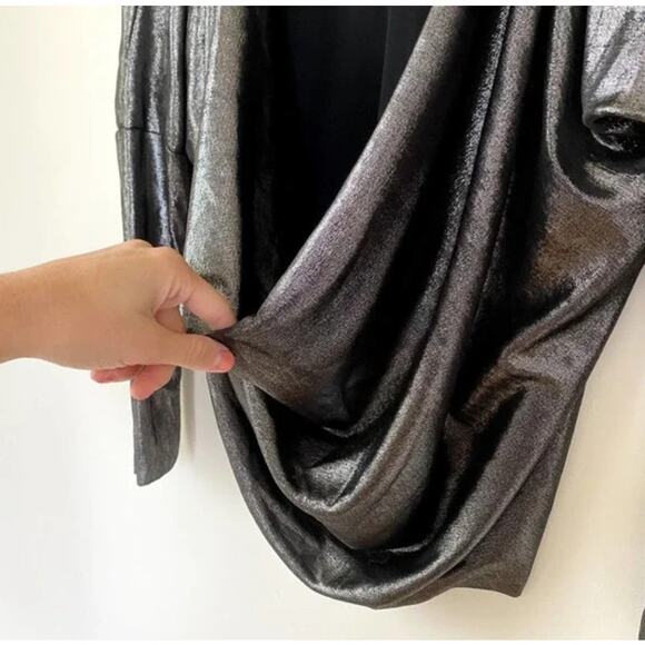 NWT Urban Outfitters Silence + Noise Metallic Cowl Open Back Blouse XS - Picture 7 of 7